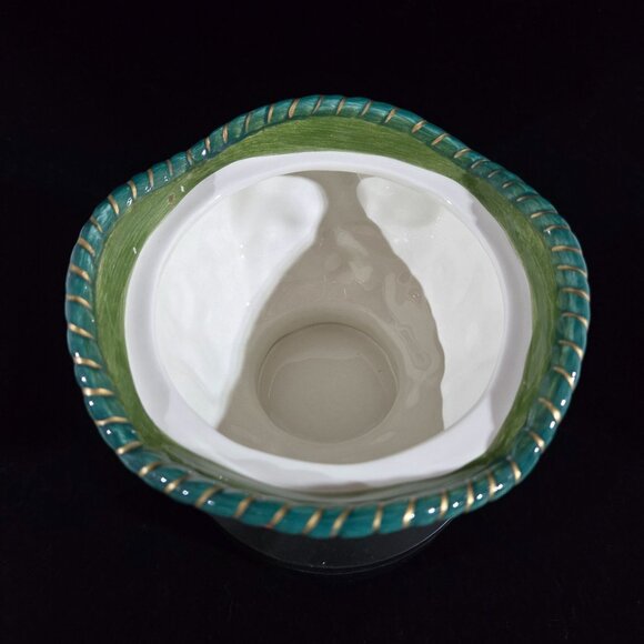 Fitz & Floyd Ceramic Florentine Covered Dish With Lid Hand-Painted Vibrant Color - Picture 5 of 9